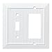 Franklin Brass Classic Beadboard (1-Pack) Decorative Light Switch Covers Combination Pure White Single Toggle, Decorator/Rocker Cover Plate | Wall Plate Outlet Cover Switch Plates W35270-PW-C