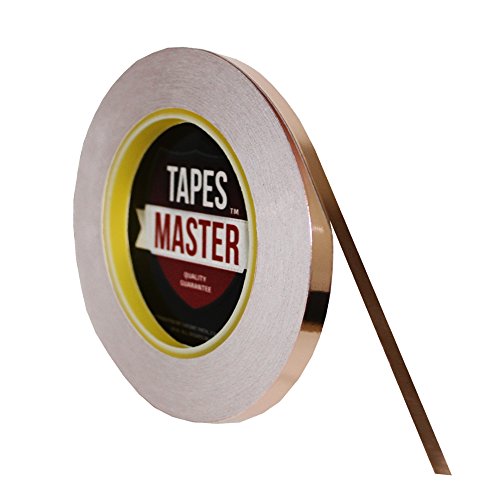 Tapes Master 1/4" x 36 yds (6.4mm x 33m) Copper Foil Tape - EMI Shielding Conductive Adhesive Tape - Thumbnail 2