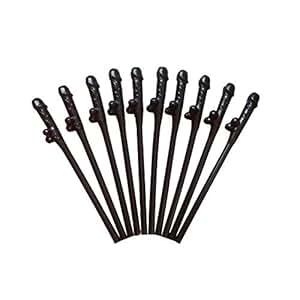 Amazon.com: Hens Party Joke Sex Toys Dicky Sipping Straw Black Penis