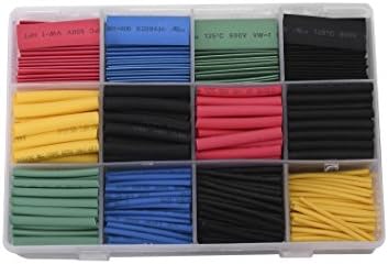 530 Pcs 2:1 Heat Shrink Tubing Tube Sleeving Wrap Cable Wire 5 Colors 8 Size