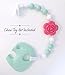 Pacifier Clip Girl, BPA Free Silicone Teether, Set of 2 (Coral/Mint/White/Gray)