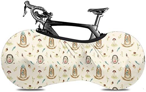 かわいい赤ちゃんハリネズミとクマの動物 Zone自転車屋内収納カバー ホイールパンツチェーンガレージ 屋内アンチダストマウンテンバイク収納バッグ 大人の自転車 自転車収納カバー 屋内マウンテンバイクカバー １着でも送料無料