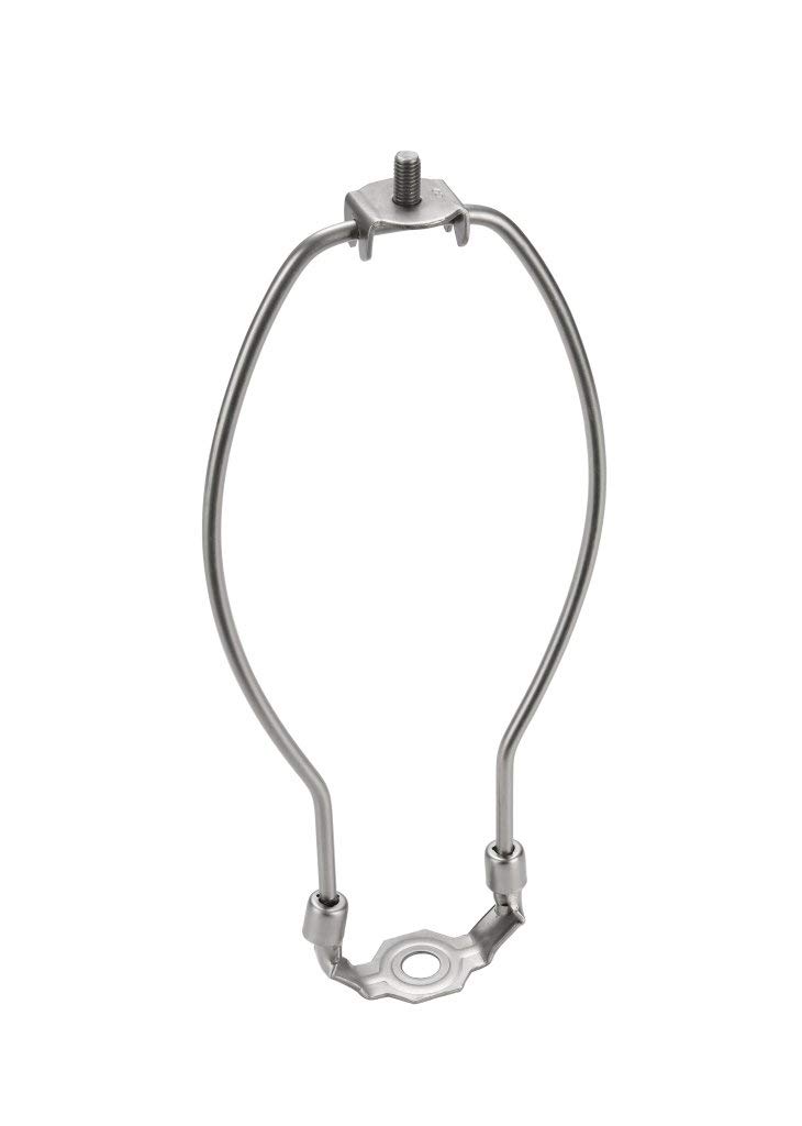 Aspen Creative 9 1/2" Lamp Harp with Saddle, Metal, Satin Nickel