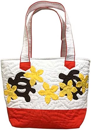 ハワイアンキルト バッグ ホヌ イエロープルメリア柄 ホワイト オレンジ ハンドバッグ レディースバッグ Prodentaligners Com