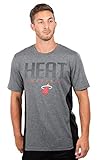 NBA Miami Heat Men's T-Shirt Athletic Quick Dry Active Tee Shirt, Medium, Charcoal