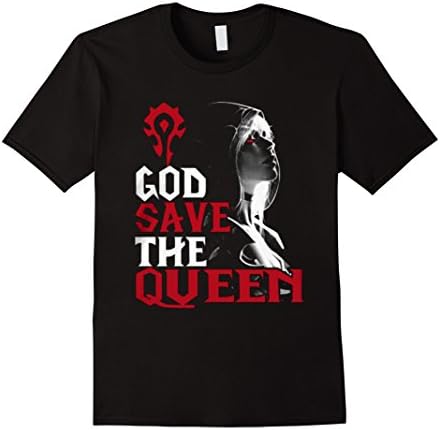 Men's God save the queen t-shirt sylvanas windrunner wow Large Black