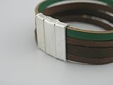 KONMAY 3 Sets 20.0x2.5mm Dotted Matte Silver Strong Magnetic Clasp for Elegant Bracelet