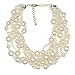 utop JNF Large Big Pearl Necklace and Earring Set Multi Strand Pearl Necklace Costume Jewelry Chunky Pearls Necklaces for Women (white pearls)