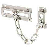 Prime-Line Products U 10304 Prime Line U-10304 Standard Door Guard, 3-5/16 X 5/8 in W, Steel Chain/Solid Keeper, 3-5/16" X 5/8" W, Satin Nickel