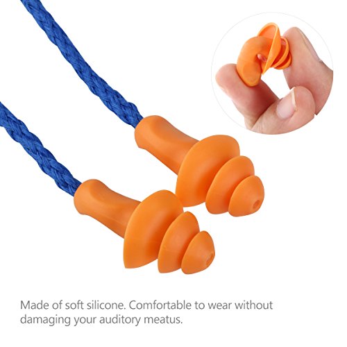 NUOLUX Reusable Ear Plugs Band Hearing Protection Soft 10 Pairs Blue - Thumbnail 4