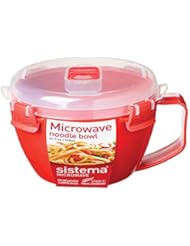 Sistema Microwave Collection Noodle Bowl 31.7oz, Red 1109ZS, 4 Cup,