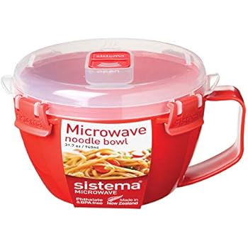 Sistema 1109ZS Microwave Collection Noodle Bowl, 31.7 oz, Red