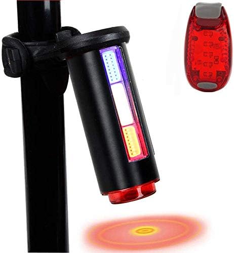 MUTANG Stylish LED Three-Color taillights 360 Degree Rotatable Bike Tail Light Warning Light, USB Rechargeable Waterproof Bicycle Rear Light Easy to Install for Cycling Safety