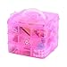 Kamay's 3-Tier 18 Sections Transparent Stackable Adjustable Compartment Slot Plastic Craft Storage Box Organizer for Toy Desktop Jewelry Accessory Drawer Or Kitchen 4 Colors 3 Sizes(Medium Pink)
