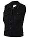 BEKDO Womens Basic Solid Denim Vest-L-BLACK