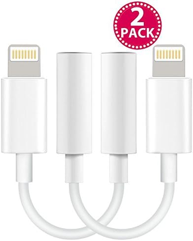 [2 Pack]iPhone Headphone Adapter to 3.5mm Audio Jack Adapte Lightning Connection Converter (white)