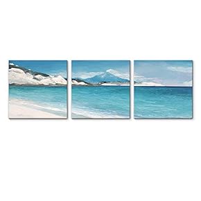 3 Panel Teal Blue Abstract Pictures Home Wall...