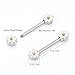 BODYA Pair Cute Double Enamel Spring Daisy Flower Nipple Barbell Ring Piercing Bar Stainless Steel 14G
