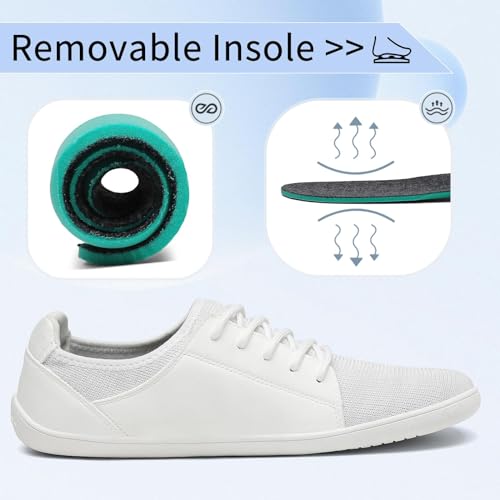 SAGUARO Unisex Barefoot Sneakers Luck III-Minimalist Casual Shoes Lightweight Comfortable Knit Barefoot Shoes Gr.36-48