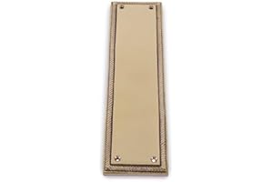 SKANDH Brass Georgian Push Plate 11.7 X 2.99 X 0.27 Inch for Door (Polished Brass)