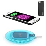 iphone 6 Qi Charger, Antye Qi Wireless Charger Kit for iPhone 6 / 6S - Including Wireless Qi Charging Case and Wireless Charging Dock Station (Blue/Black)