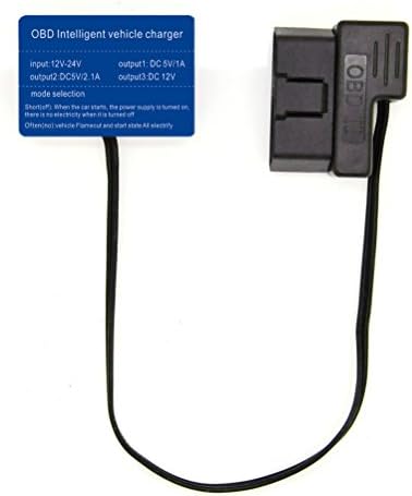 OBD Quick Charge Car Charger Fast Charge Auto Charger 3 USB Charging Station(5V/1A 5V/2.1A 12V) for iPhone 8/7/7 Plus/6/6S Plus/iPad Mini/Air/Pro Samsung Smartphone and More