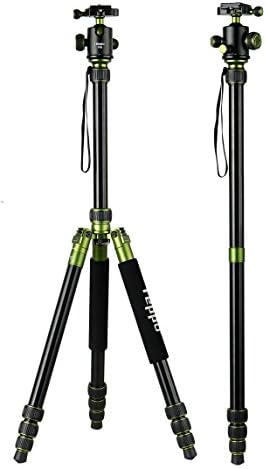 P18 camera tripod ,tripods for camera Lightweight DSLR Tripod With Ball Head and Carrying Bag For Canon Nikon Sony Samsung Olympus REPPO 70 Inch Aluminium Tripod Foldable-Matte GREEN