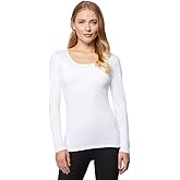 32 Degrees Women's Lightweight Baselayer Scoop Top | Long Sleeve | Form Fitting | 4-Way Stretch | Thermal