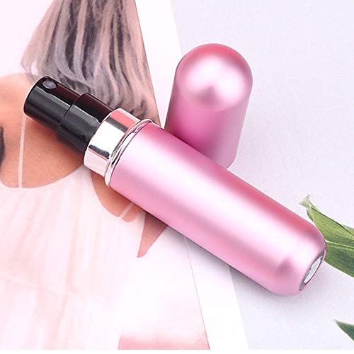 New Upgrade Travel Perfume Atomizer Refillable,GOLF 5ML Portable Mini Easy Refillable Perfume Atomizer Empty Spray Bottle for Men and Women,Scent Pump Case (Pink)