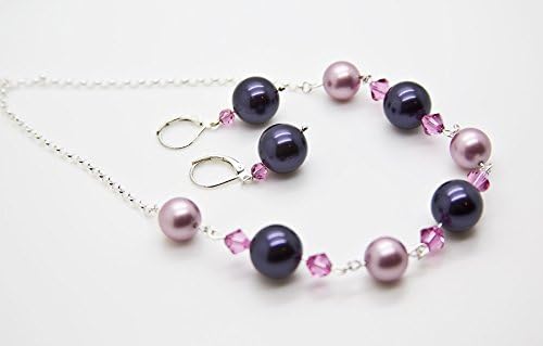 Pink and Purple Pearl Necklace Set
