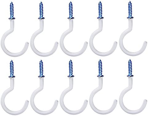 EMAZON 2 Inches Ceiling Hooks Cup Hook Holders for Hanging Plant Coffee Mugs,Question Mark Shape,10-Pack
