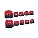 24pcs Fake Toe Nail Tips Black and Red False Toenails Full Cover Short Square Press On Toenails for Women Girls