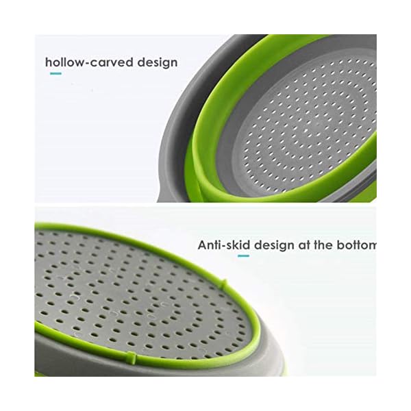 YCYM-Direct-Set-of-2-Collapsible-Colander-with-Handle-Folding-ColanderSilicone-Colander-for-Kitchen-Strainer-Space-Saver-2-SizeRed YCYM-Direct Set of 2 Collapsible Colander with Handle Folding Colander,Silicone Colander for Kitchen Strainer Space…