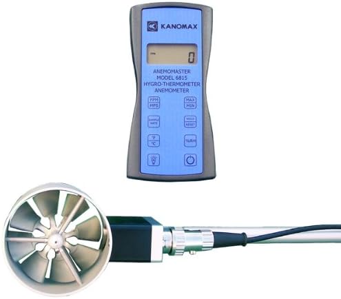 Kanomax 6815 Anemomaster AP Velocity/Temperature and Humidity Rotating Vane Anemometer with LCD Display, 32 to 125 Degrees F Operating Temperature, 3.2" Width x 6-1/2" Height x 1-1/2" Depth
