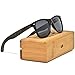 GOWOOD Wood Sunglasses Mens & Women | Premium Polarized Ebony Wood Temples & Black Acetate Frame | Sunglasses UV400 Lenses | Women & Mens Sunglasses UV Protection | CE Marked (black)