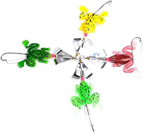 Topwater Frog Fishing Tackle Fishing Lures 3D Fishing Eyes 6.3g Rubber Frog Soft Fishing Lures Baits(Pack of 8)