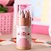 Mziart Cute Cartoon Bear Mini Drawing Colored Pencils with Sharpener, 3.5