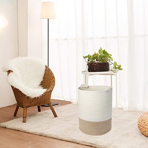 UBBCARE Large Cotton Rope Laundry Basket Woven Blanket Basket Baby Laundry Hamper Toy Storage Bin 18" x 14"