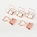 TOYMYTOY Rose Gold Metal Binder Clips with Heart Shaped Handle,File Paper Metal Binder Clips for Office Home School,12Pcs