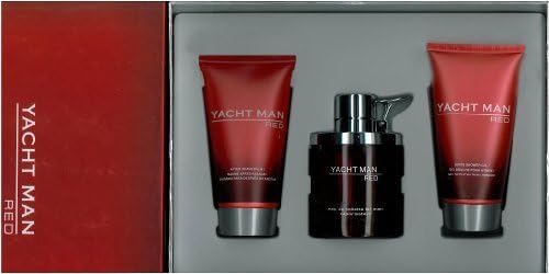 Yacht Man Red Gift Set 3 Pieces (3.4 fl. oz. Eau De Toilette Spray + 5.1 oz. Gel + 5.1 oz.Balm) Men By Myrurgla Sa by Yacht Man Red