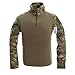 TACVASEN Mens Classic Lightweight Pullover Long Sleeve Tactical Combat Tee Shirt Top CP
