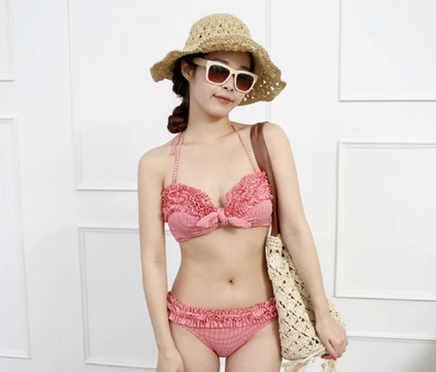 Amazon ノーブランド品 水着 ビキニ ギンガムチェック 赤 レディース Lサイズ チェック ビキニ セパレーツ 通販