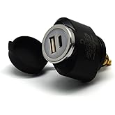 Cliff Top Motorcycle DIN Hella USB Charger 6A 36W PD USB-C and Quick Charge 3.0 Compatible with BMW Triumph Tiger Hella DIN to USB Adapter for 12V Motorcycles