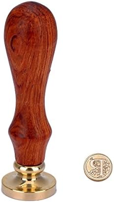Wax Seal Stamp Vintage Retro Brass Head Wooden Handle Alphabet Initial Wax Classic Sealing Stamp (Letter P)