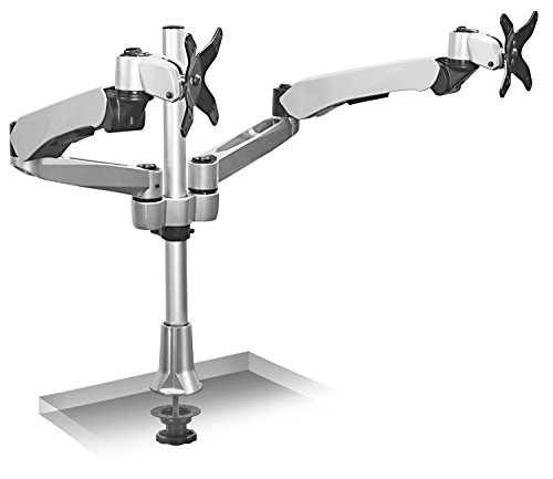 Mount-it! Height Adjustable Full Motion Two Monitor Computer Desk Mount Spring Arm Quick Release with Grommet Base (MI-45111)