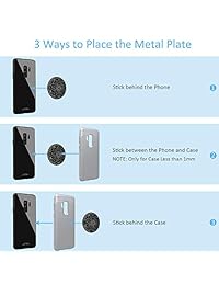 Placa de metal de montaje Paquete de 5, universal Disco de Metal con calcomanía fuerte de repuesto para soporte magnético de teléfono celular soporte de coche GPS 5 redondo