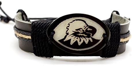 Natural Eco-Friendly Tagua Nut Vegan Leather Bracelet : Bald Eagle
