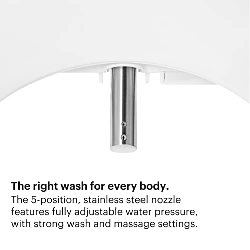 Brondell LE99 Bidet Toilet Seat, Fits Elongated Toilets, Electric Bidet with Remote, Warm Air Dryer, Strong Wash Mode, Stainless-Steel Nozzle, Saved User Settings & Easy Installation