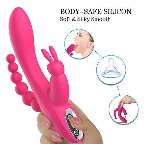 Minnhong-3-in-1-Vibratori-Sessuali-per-Donna-Punto-G-Rabitt-Vibrante-Stimolatore-anale-Clidoride-Vibratore-Donna-Sessuale-USB-Ricaricabile-Doppio-Motore-7-modalita-di-Vibrazione