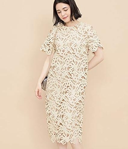 Amazon アダムエロペ ワンピース ケミカルレースワンピース レディース Gae 生成メイン 日本 38 日本サイズm相当 ワンピース チュニック 通販